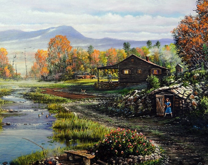 Landscape Painting - "Shenandoah Mountain Home" (Poster)